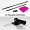G128 Combo Pack: 6 Feet Tangle Free Spinning Flagpole (Black) Solid Pink Flag 3x5 ft Printed 150D Brass Grommets (Flag Included) Aluminum Flag Pole